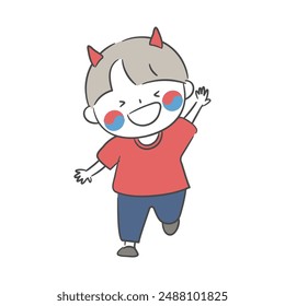 A Child character Who Cheers. 