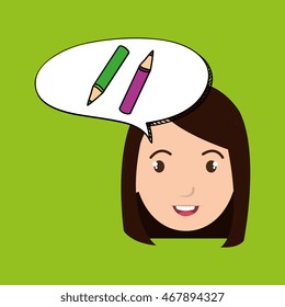 child chat student school vector illustration graphic