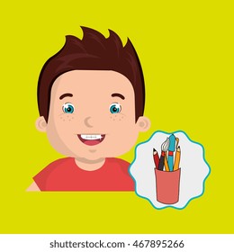 child chat student school vector illustration graphic
