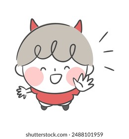 A child cheering while looking up
