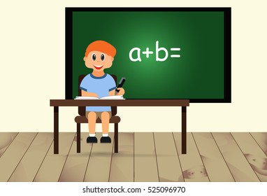 a child in the classroom at school. Education 