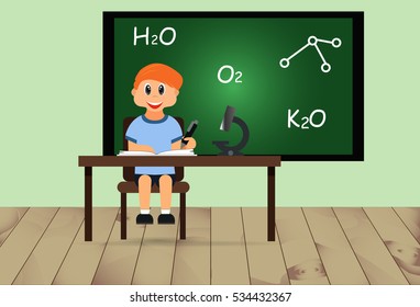 child in the classroom at school. Education and Science