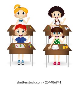 Child Classroom Vector Design Stock Vector (Royalty Free) 254486941 ...