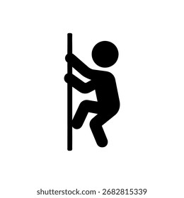 Ícone De Polo Vertical De Escalada De Criança Isolado No Fundo Branco 
