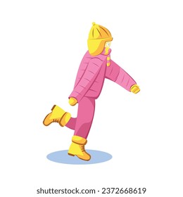 Child in Colorful Winter Clothes Playing