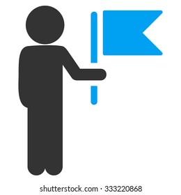 Child Commander vector icon. Style is flat symbol, rounded angles, white background.