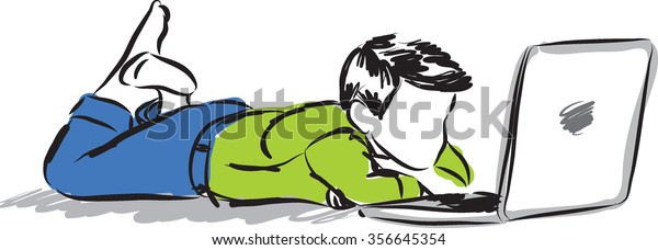 Child Computer Laptop Illustration Stock Vector (Royalty Free) 356645354