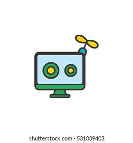 Child Computer Vector Logo Design Element