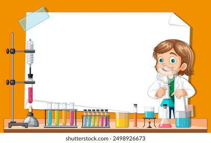 Niño realizando experimentos en un laboratorio