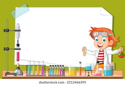 Child conducting experiments with lab equipment