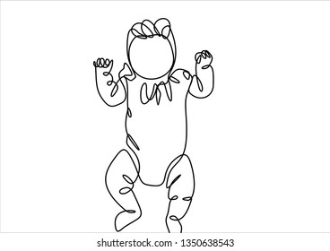 Child. Continuous line 