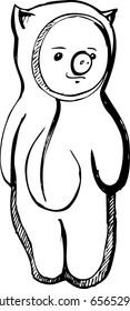 child in costume pig