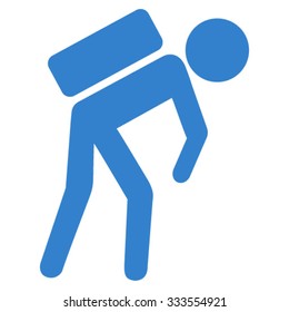 Child Courier vector icon. Style is flat symbol, cobalt color, rounded angles, white background.