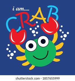 child crab is playing design vector cartoon illustration