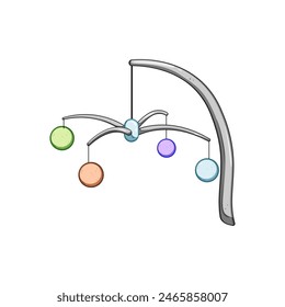 child crib mobile cartoon. infant room, moon kid, bedroom care child crib mobile sign. isolated symbol vector illustration