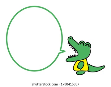 Child crocodile and speech bubble.