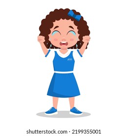 The child is crying, the girl is in tears. Vector illustration