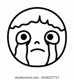 Criança Chorando Muito Tristemente Com Lágrimas Descendo Intensamente
