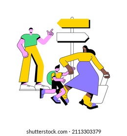 Child Custody Abstract Concept Vector Illustration. Child Cart, Marriage Dissolution, Family Conflict, Parents Divorce, Visitation Rights, Break Up, Family Law, Alimony Abstract Metaphor.