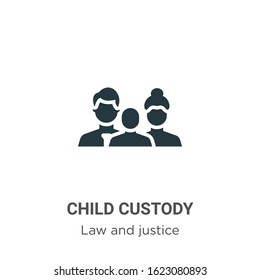 Child custody glyph icon vector on white background. Flat vector child custody icon symbol sign from modern law and justice collection for mobile concept and web apps design.