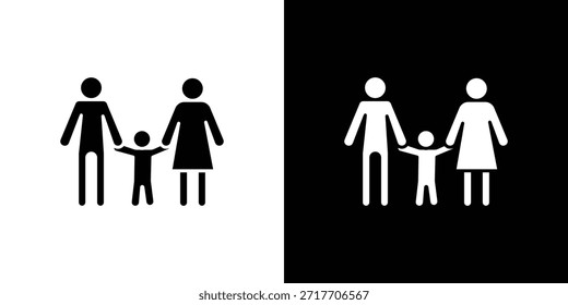 Pictograma plano negro de icono de custodia infantil. Para gráficos y Diseño web.