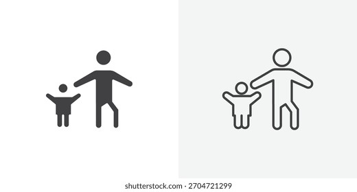 Icono de custodia infantil. colección de línea de trazo editable y estilos planos sólidos.