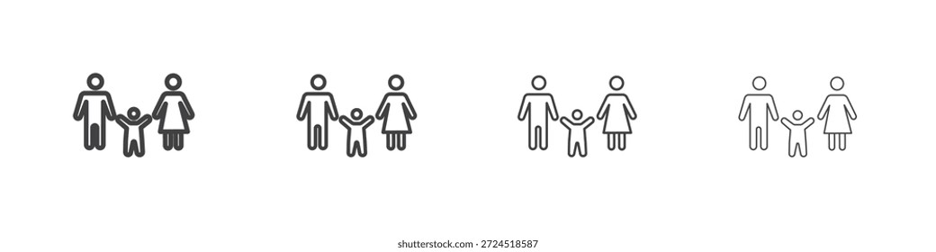 Concepto de icono de custodia infantil Pictograma lineal. Ilustración de elemento simple.
