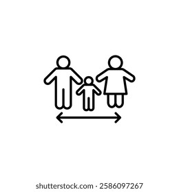 Child custody icon Flat fill set collection