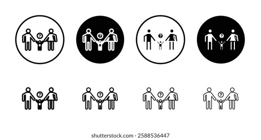 Child custody icon linear logo isolated