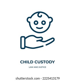 Child custody icon. Linear vector illustration from law and justice collection. Outline child custody icon vector. Thin line symbol for use on web and mobile apps, logo, print media.