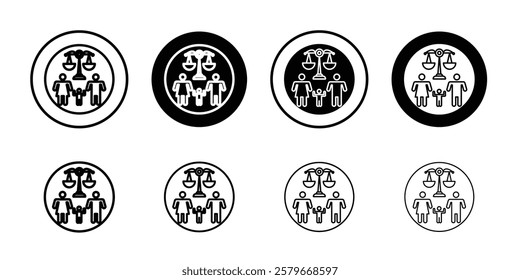 Child custody icon Outline thin set pack series