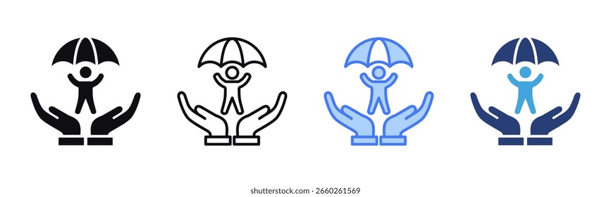 Ícone de custódia de filho coleção de vários estilos