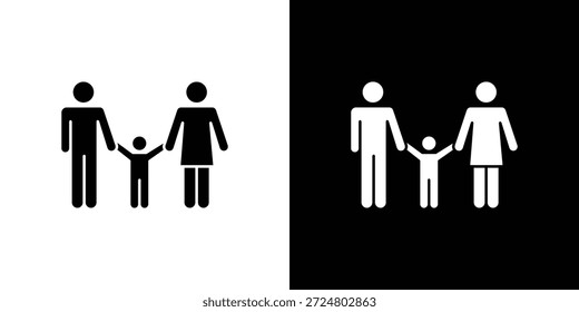 Paquete de diseño de ilustración plana de Vector de silueta de icono de custodia infantil.