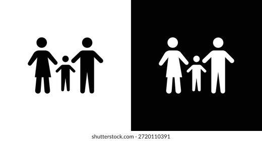 Icono de custodia infantil ilustraciones gráficas planas simples. Vector de silueta blanco y negro