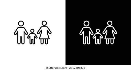 Icono de custodia infantil en estilo lineal simple.