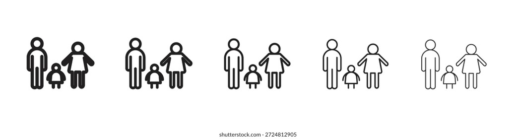 Icono de custodia infantil. Estilo de contorno simple. Elementos gráficos.
