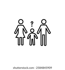 Child custody icon Thin line art isolated