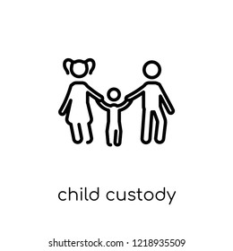 child custody icon. Trendy modern flat linear vector child custody icon on white background from thin line law and justice collection, editable outline stroke vector illustration