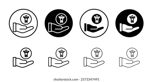 Child custody icon vector line logo mark or symbol set collection outline style