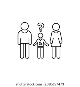 Child custody icon Vector logo set flat