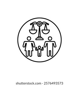 Child custody icon vector outline logo sign