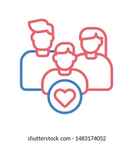 Child custody line color icon. Parenthood sign. Adoption and orphanage vector pictogram. Charity and Volunteering symbol. Template for web page, mobile app, promo, UI/UX user interface. 