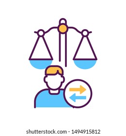 Child custody line color icon. Judiciary concept. Separation agreement, adoption. Family law. Sign for web page, mobile app, button, logo. Vector isolated button. Editable stroke.