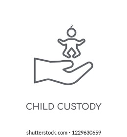 child custody linear icon. Modern outline child custody logo concept on white background from law and justice collection. Suitable for use on web apps, mobile apps and print media.