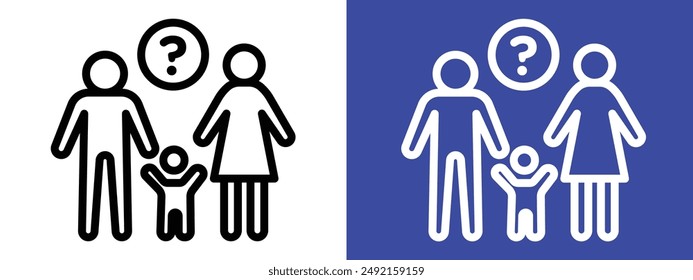 Child custody logo sign set vector outline