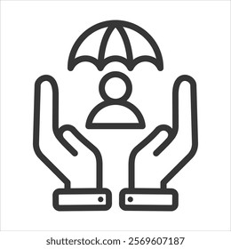 Child Custody Outline Icon Vector Illustration