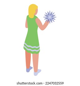 Child dance icon isometric vector. Cheer girl. Student cute