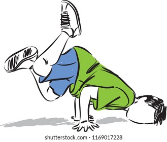 child dancing hip hop vector illustration