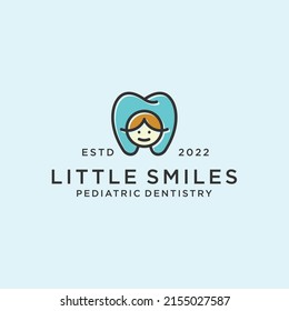 child dental logo design vector silhouette illustration