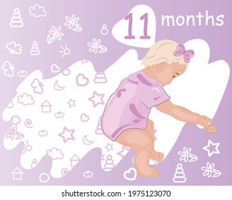 Child Development 11 Months Baby On Stock Vector (Royalty Free ...